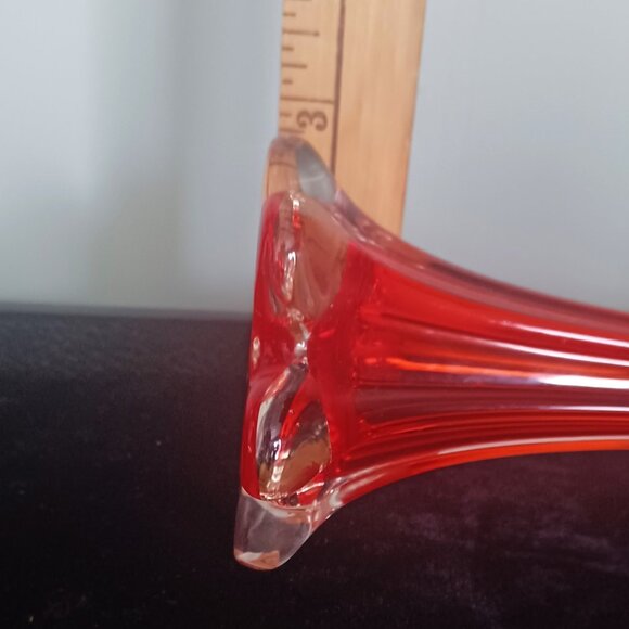 Vintage Murano Italian Tall Twisted Slim Red Elephant Foot Stem - Picture 4 of 5